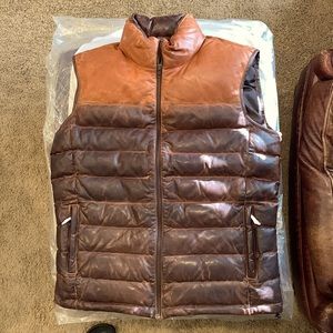 Leather down vest